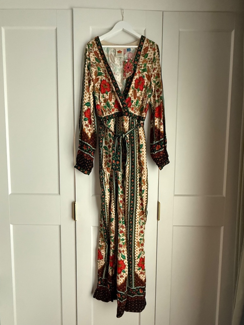 Farm Rio x Anthropologie Floral Wrap Jumpsuit L - Picture 6 of 7